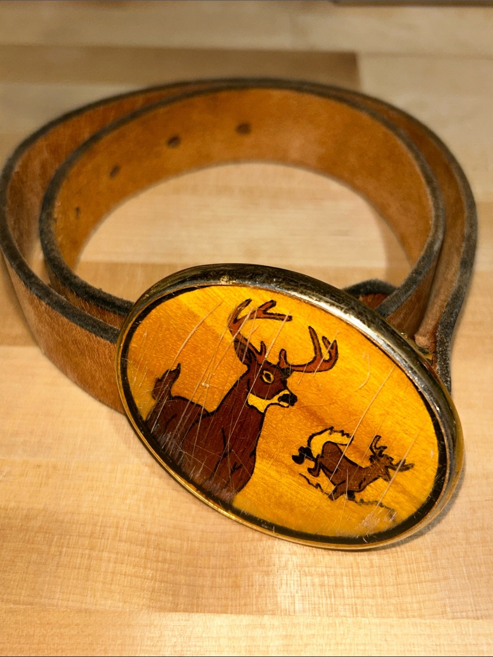 Antique belt with von west buckle